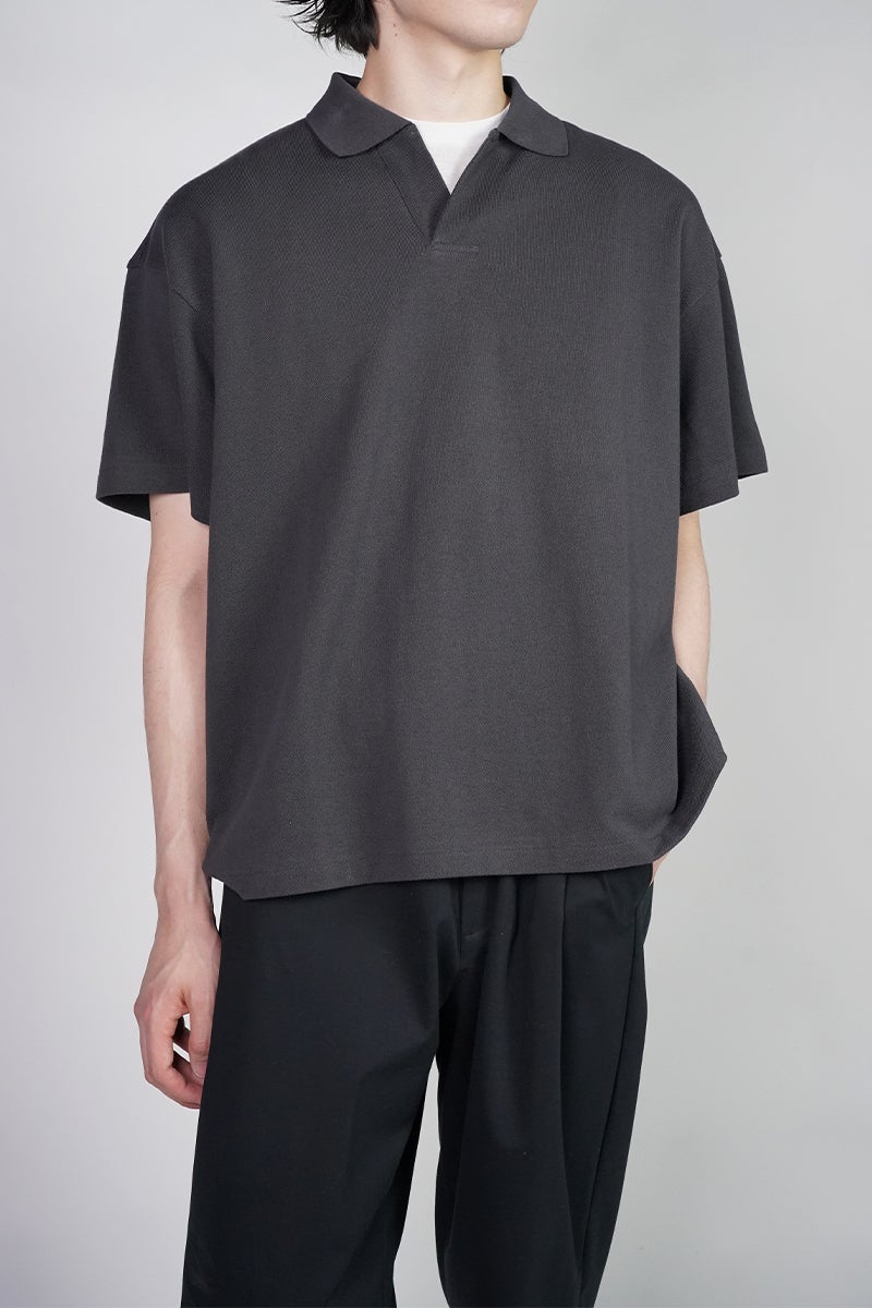 Graphpaper BIG PIQUE POLOグラフペーパー ポロシャツ Graphpaper * Cotton Pique Jersey L/S Polo (3色展開) | public