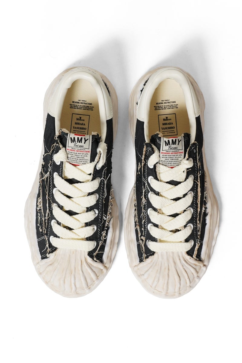  Maison MIHARA YASUHIRO(メゾン ミハラヤスヒロ) BLAKEY / original sole ripping and over dyeing canvas Low -Top sneaker ベイカー リッピングオーバーダイ A16FW729