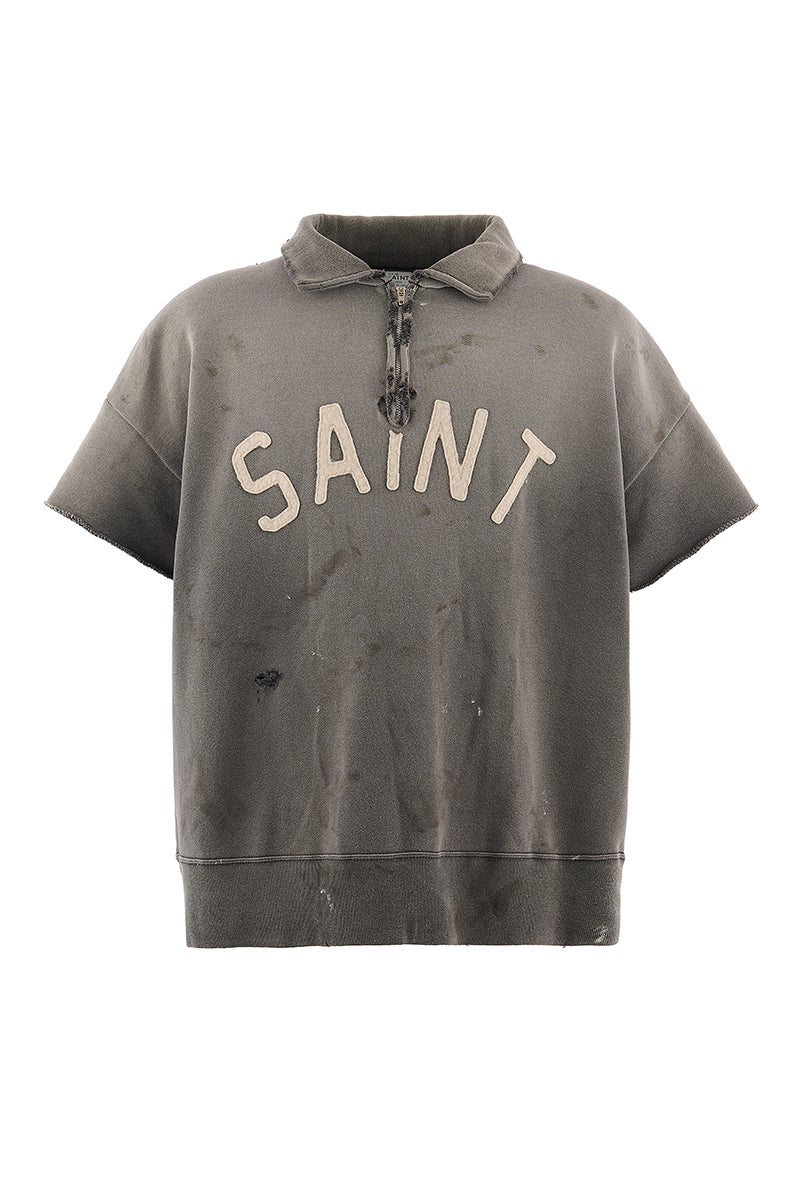  SAINT Mxxxxxx(セントマイケル) SM-MK8-0000-052 / SS HALF ZIP SWEAT / SAINT / CHARCOAL ハーフジップスウェット