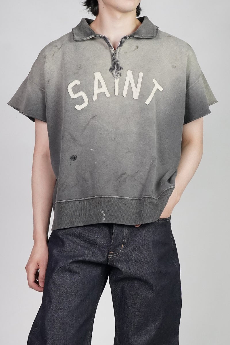  SAINT Mxxxxxx(セントマイケル) SM-MK8-0000-052 / SS HALF ZIP SWEAT / SAINT / CHARCOAL ハーフジップスウェット