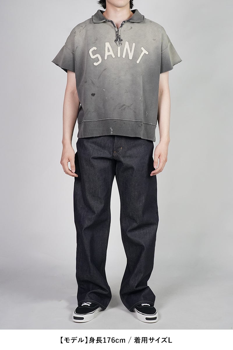  SAINT Mxxxxxx(セントマイケル) SM-MK8-0000-052 / SS HALF ZIP SWEAT / SAINT / CHARCOAL ハーフジップスウェット