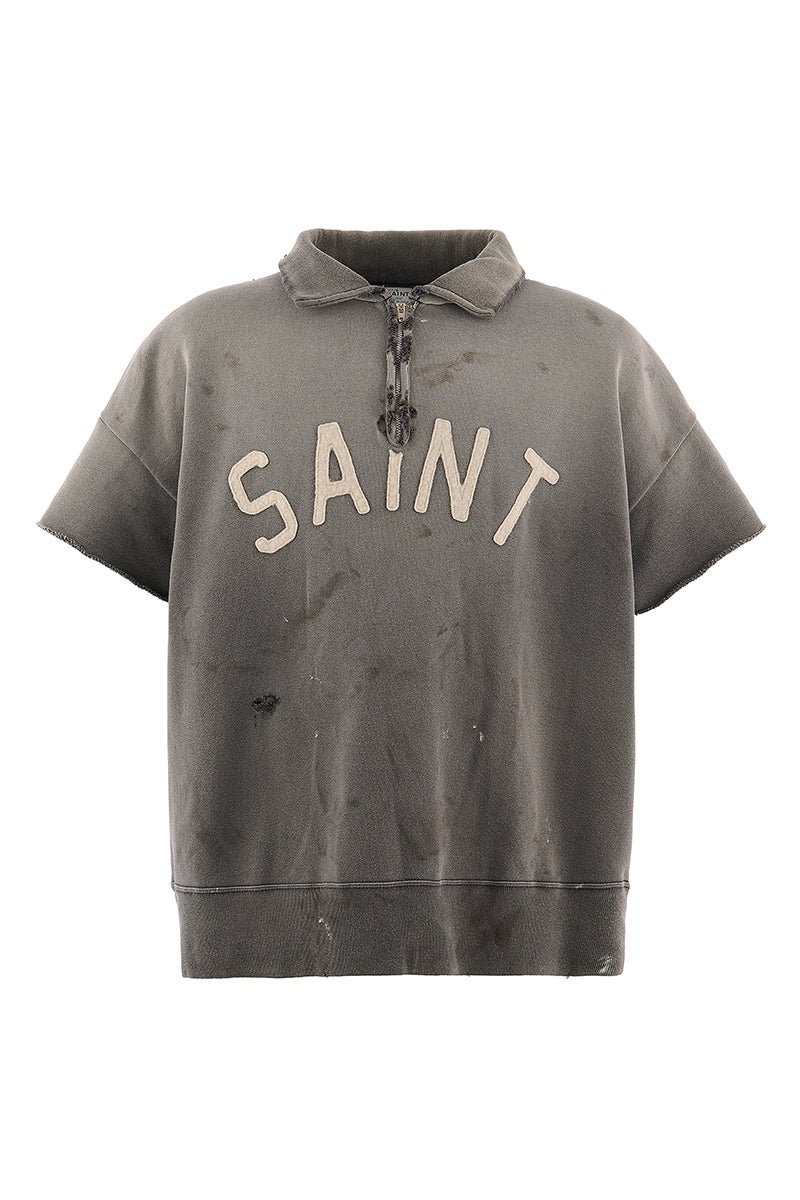  SAINT Mxxxxxx(セントマイケル) SM-MK8-0000-052 / SS HALF ZIP SWEAT / SAINT / CHARCOAL ハーフジップスウェット