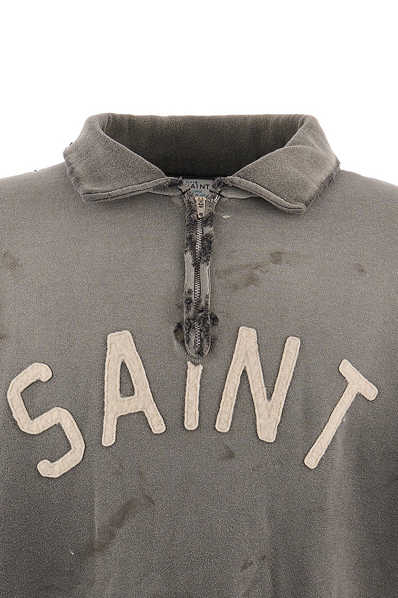  SAINT Mxxxxxx(セントマイケル) SM-MK8-0000-052 / SS HALF ZIP SWEAT / SAINT / CHARCOAL ハーフジップスウェット