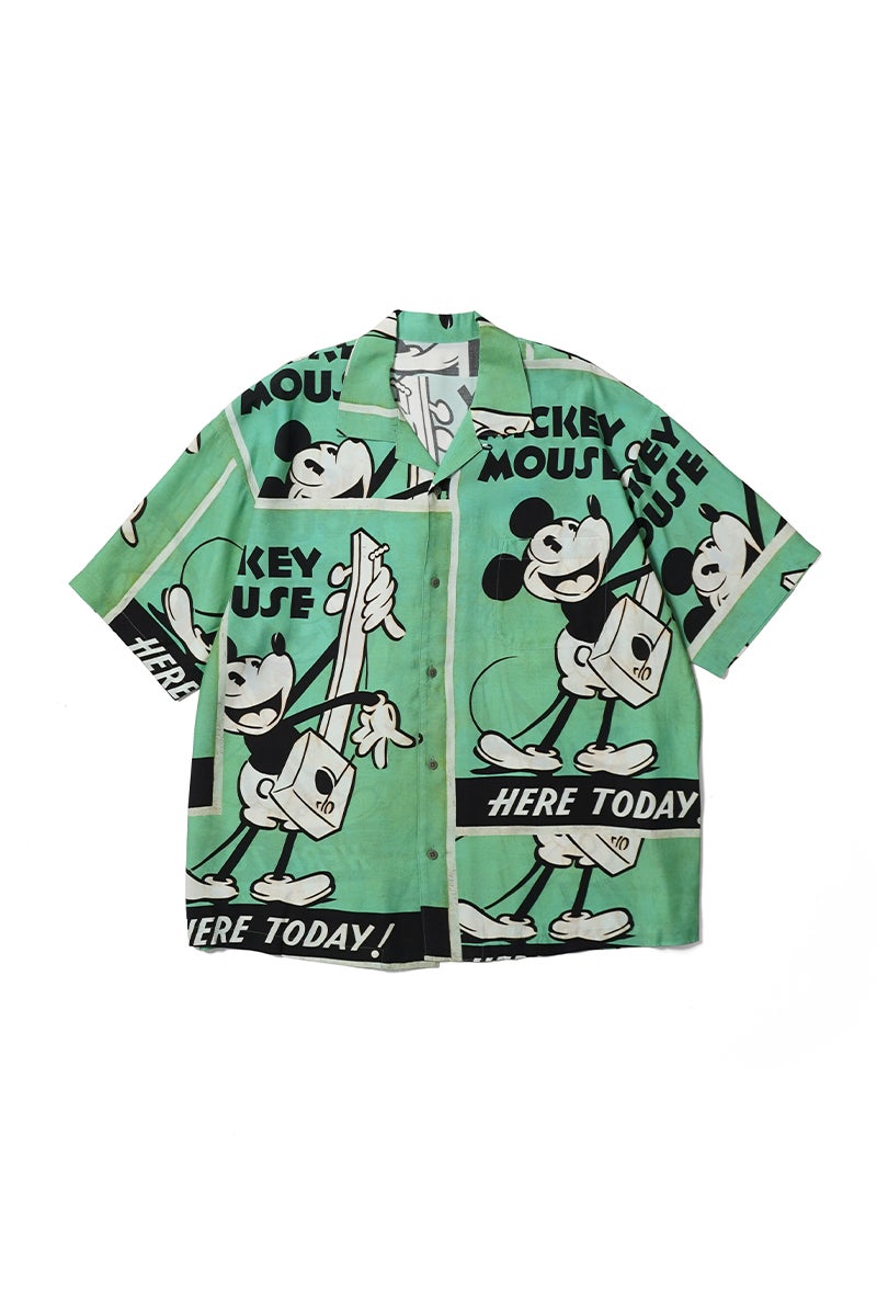 Porter Classic(ポータークラシック) DISNEY VP / PC ALOHA COLLECTION ALOHA SHIRT / MICKEY & GUITAR ディズニーヴィンテージポスター ポータークラシックアロハコレクション アロハシャツ ミッキー＆ギター DP-024-3965