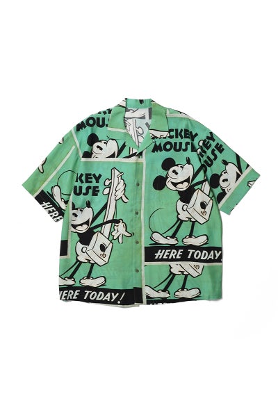 Porter Classic(ポータークラシック) DISNEY VP / PC ALOHA COLLECTION ALOHA SHIRT / MICKEY & GUITAR ディズニーヴィンテージポスター ポータークラシックアロハコレクション アロハシャツ ミッキー＆ギター DP-024-3965
