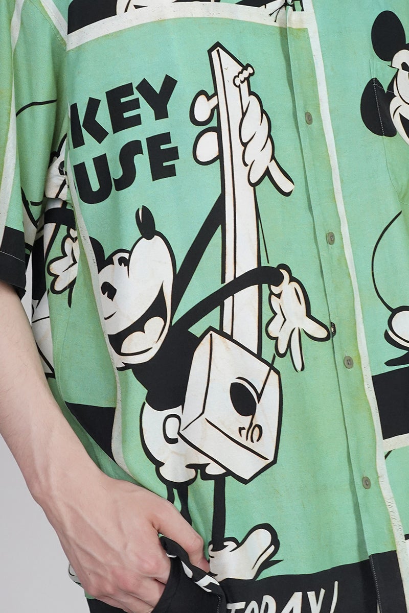 Porter Classic(ポータークラシック) DISNEY VP / PC ALOHA COLLECTION ALOHA SHIRT / MICKEY & GUITAR ディズニーヴィンテージポスター ポータークラシックアロハコレクション アロハシャツ ミッキー＆ギター DP-024-3965