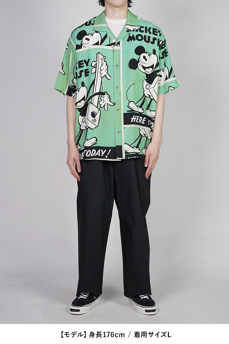 Porter Classic(ポータークラシック) DISNEY VP / PC ALOHA COLLECTION ALOHA SHIRT / MICKEY & GUITAR ディズニーヴィンテージポスター ポータークラシックアロハコレクション アロハシャツ ミッキー＆ギター DP-024-3965
