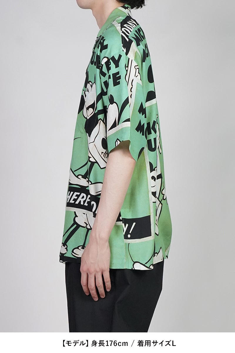 Porter Classic(ポータークラシック) DISNEY VP / PC ALOHA COLLECTION ALOHA SHIRT / MICKEY & GUITAR ディズニーヴィンテージポスター ポータークラシックアロハコレクション アロハシャツ ミッキー＆ギター DP-024-3965