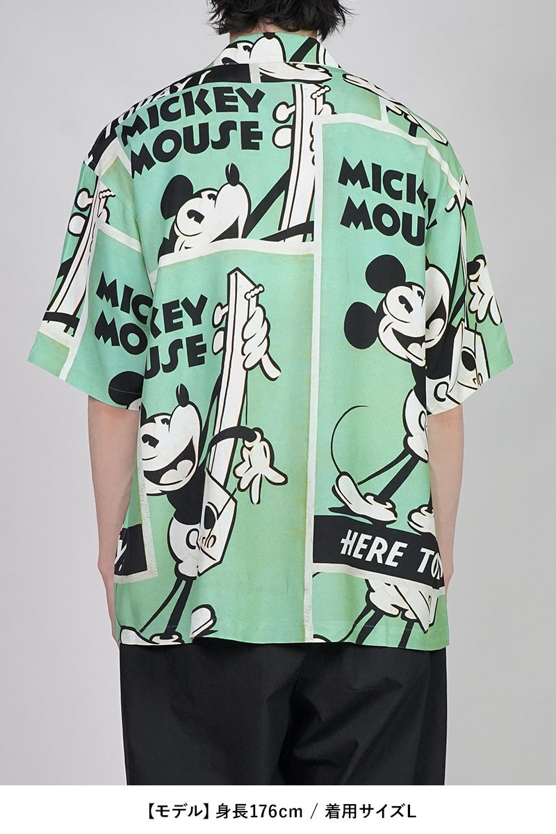 Porter Classic(ポータークラシック) DISNEY VP / PC ALOHA COLLECTION ALOHA SHIRT / MICKEY & GUITAR ディズニーヴィンテージポスター ポータークラシックアロハコレクション アロハシャツ ミッキー＆ギター DP-024-3965