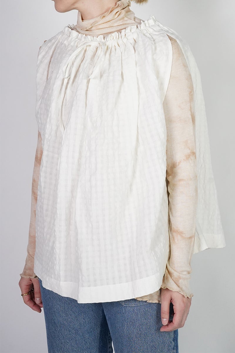 kengo(ケンゴ) linen cotton pokopoko gingham check top リネンコットンポコポコギンガムチェックトップス K26SS-BL1