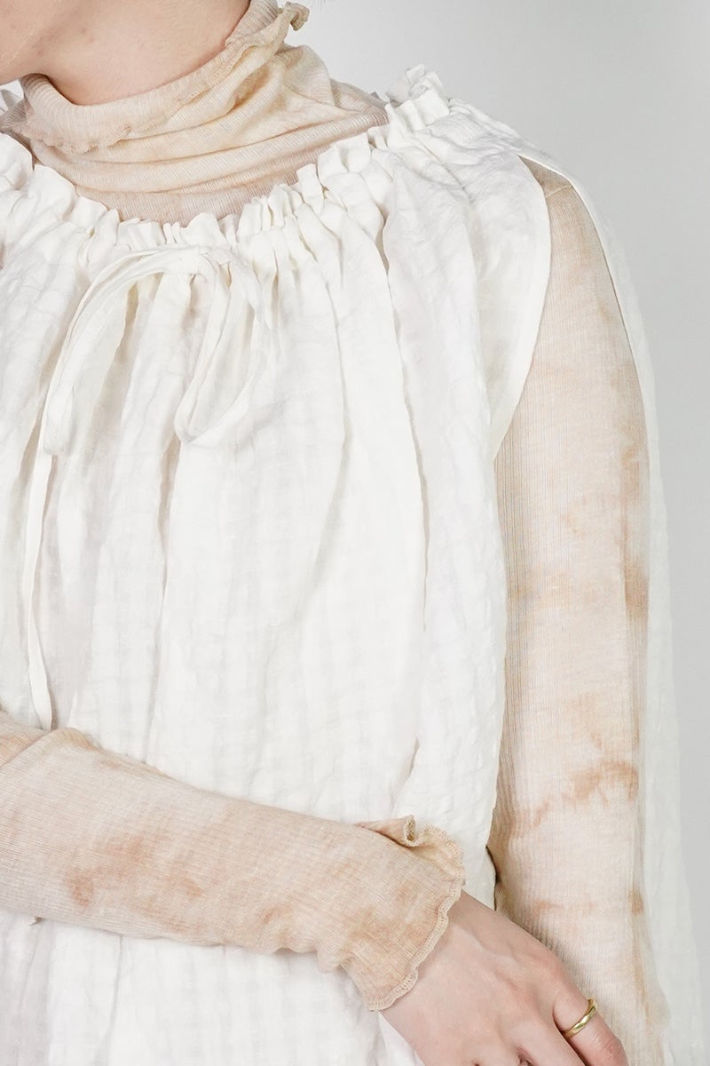 kengo(ケンゴ) linen cotton pokopoko gingham check top リネンコットンポコポコギンガムチェックトップス K26SS-BL1