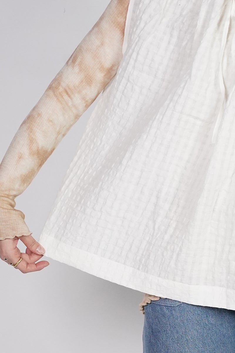 kengo(ケンゴ) linen cotton pokopoko gingham check top リネンコットンポコポコギンガムチェックトップス K26SS-BL1