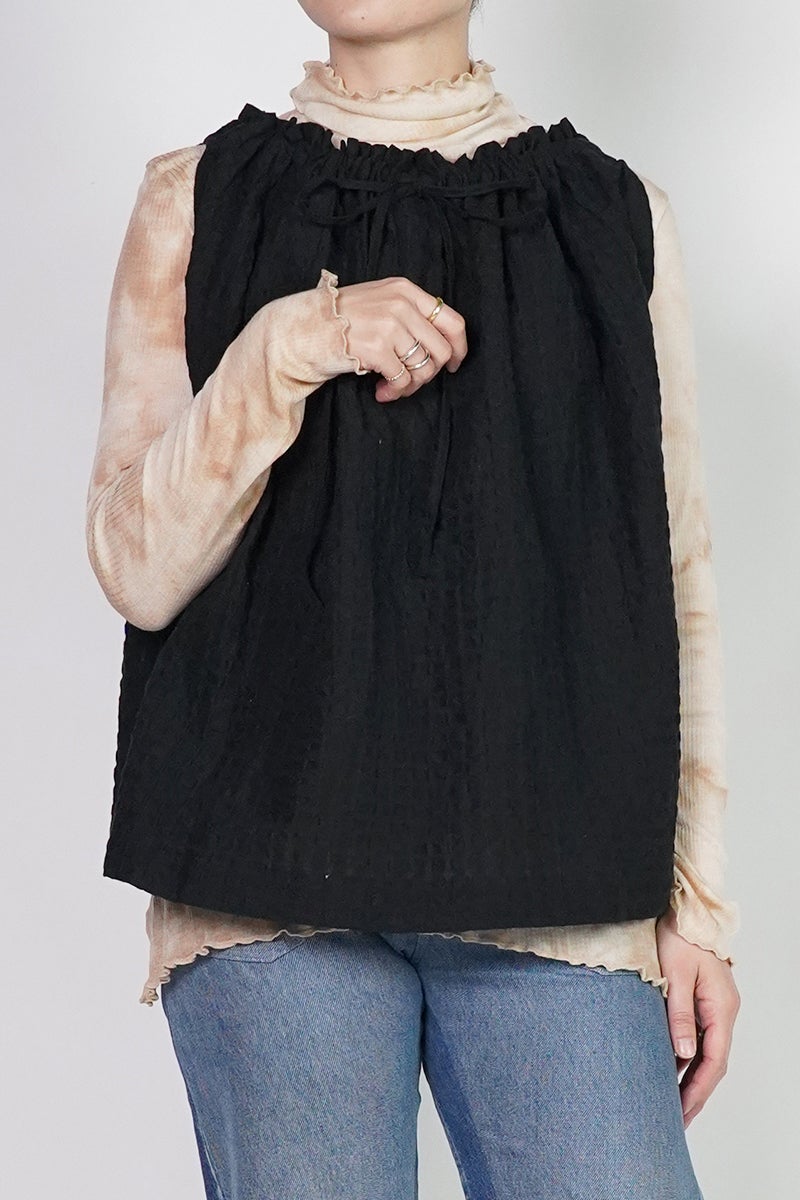 kengo(ケンゴ) linen cotton pokopoko gingham check top リネンコットンポコポコギンガムチェックトップス K26SS-BL1