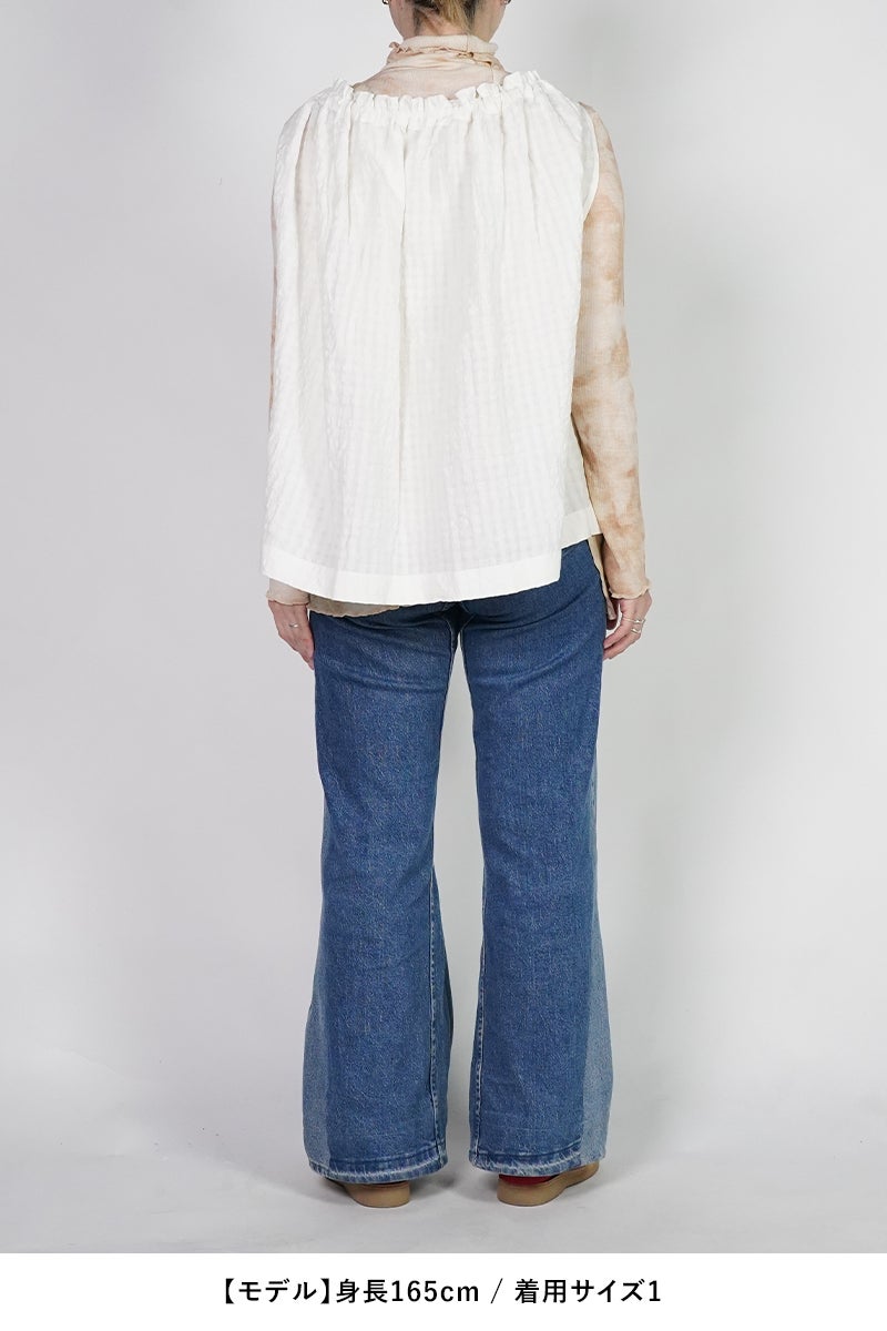 kengo(ケンゴ) linen cotton pokopoko gingham check top リネンコットンポコポコギンガムチェックトップス K26SS-BL1