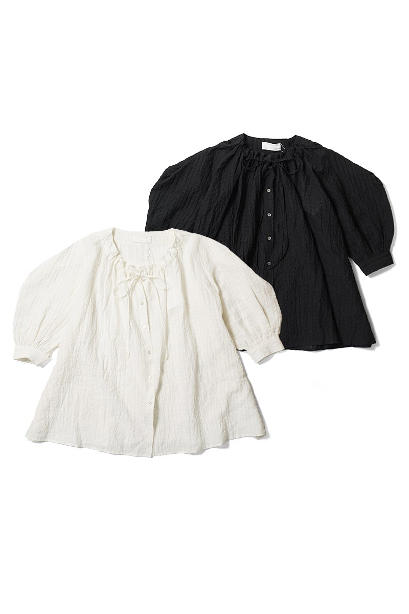 kengo(ケンゴ) linen cotton pokopoko gingham check blouse リネンコットンポコポコギンガムチェックブラウス K26SS-BL2