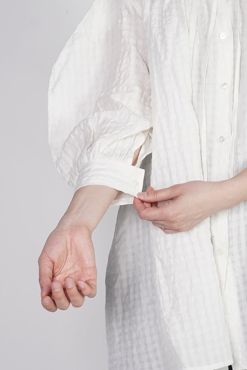 kengo(ケンゴ) linen cotton pokopoko gingham check blouse リネンコットンポコポコギンガムチェックブラウス K26SS-BL2