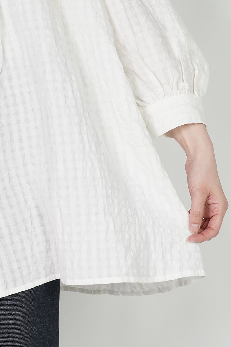 kengo(ケンゴ) linen cotton pokopoko gingham check blouse リネンコットンポコポコギンガムチェックブラウス K26SS-BL2