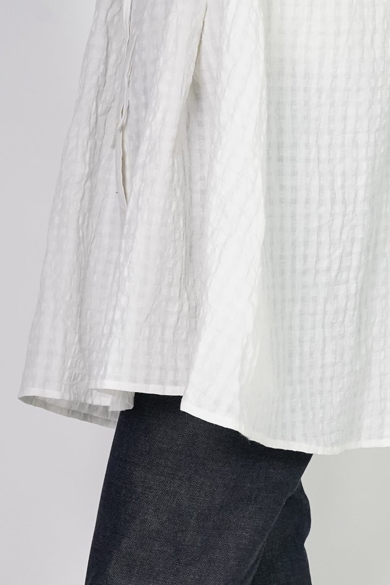 kengo(ケンゴ) linen cotton pokopoko gingham check blouse リネンコットンポコポコギンガムチェックブラウス K26SS-BL2