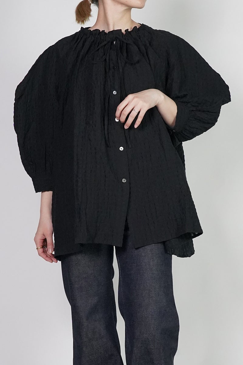 kengo(ケンゴ) linen cotton pokopoko gingham check blouse リネンコットンポコポコギンガムチェックブラウス K26SS-BL2