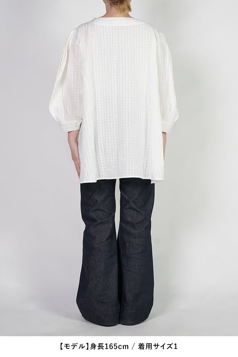 kengo(ケンゴ) linen cotton pokopoko gingham check blouse リネンコットンポコポコギンガムチェックブラウス K26SS-BL2