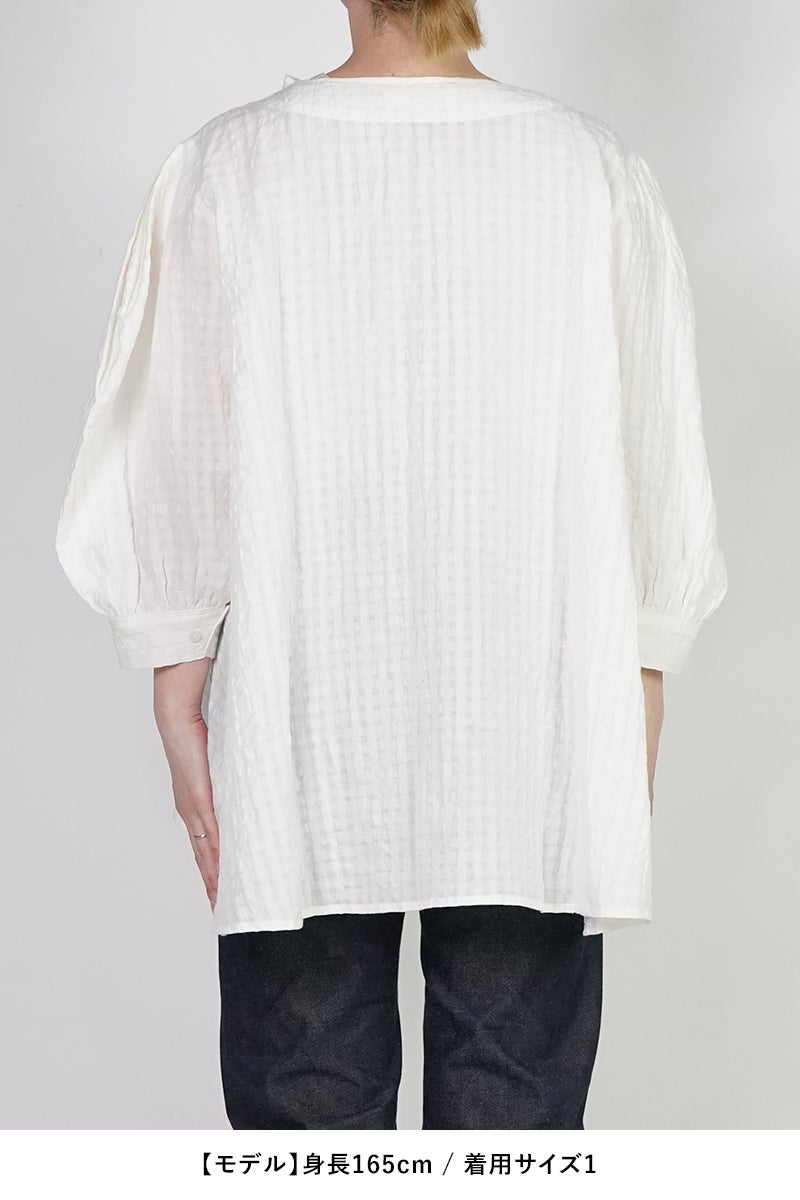 kengo(ケンゴ) linen cotton pokopoko gingham check blouse リネンコットンポコポコギンガムチェックブラウス K26SS-BL2
