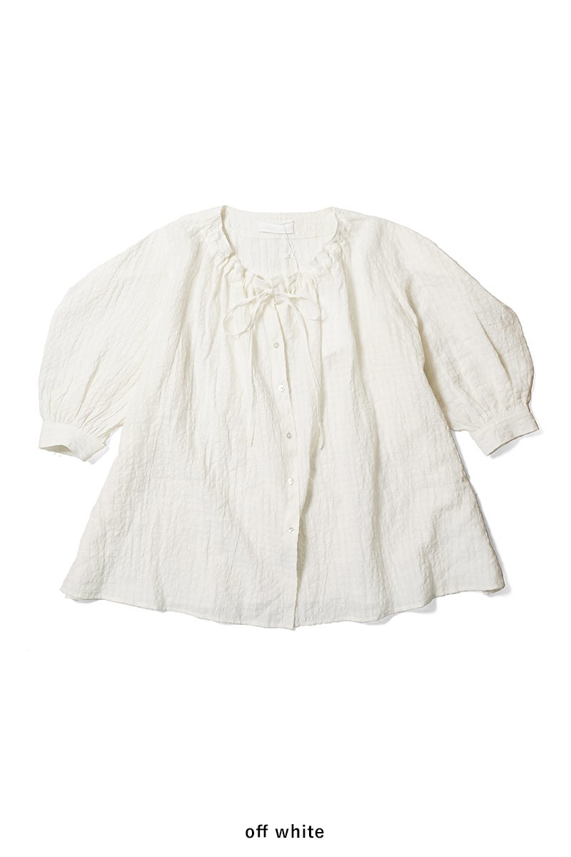kengo(ケンゴ) linen cotton pokopoko gingham check blouse リネンコットンポコポコギンガムチェックブラウス K26SS-BL2