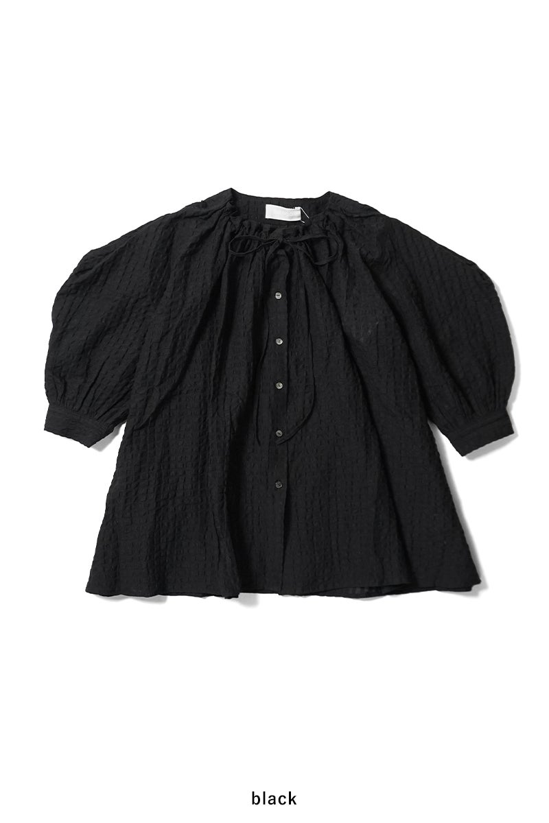 kengo(ケンゴ) linen cotton pokopoko gingham check blouse リネンコットンポコポコギンガムチェックブラウス K26SS-BL2