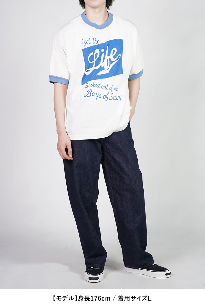 SAINT Mxxxxxx(セントマイケル) SM-MK8-0000-C16 / BOS_SS T-SHIRT / RINGER TEE / WHITE リンガーTシャツ