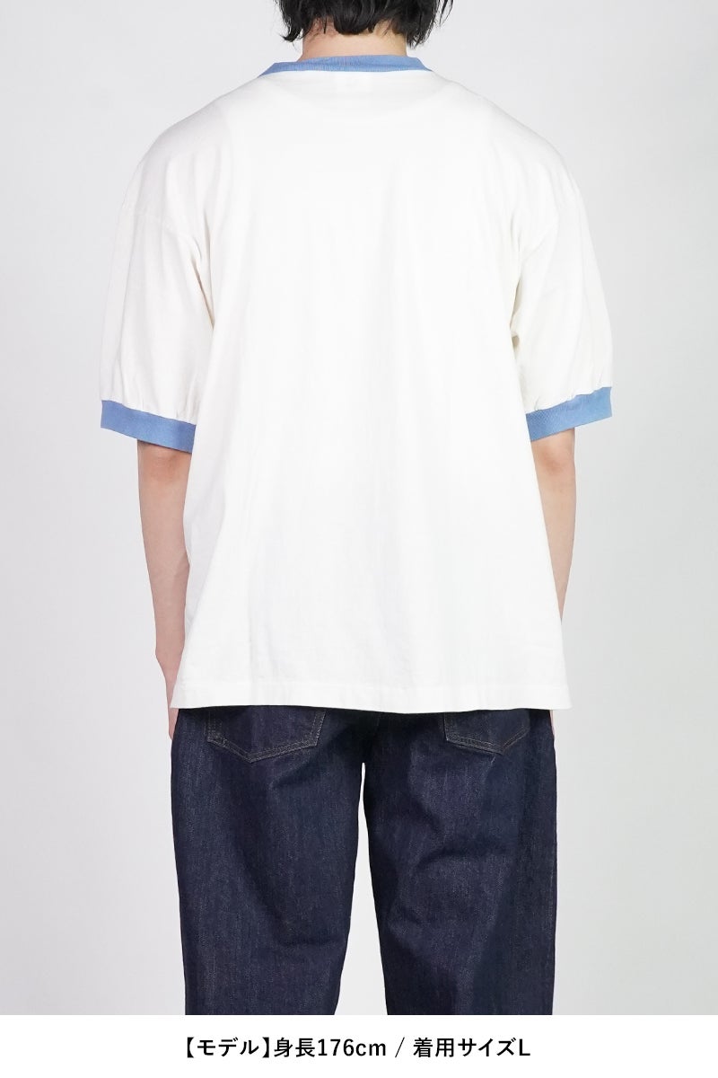 SAINT Mxxxxxx(セントマイケル) SM-MK8-0000-C16 / BOS_SS T-SHIRT / RINGER TEE / WHITE リンガーTシャツ