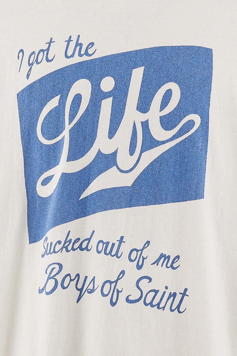 SAINT Mxxxxxx(セントマイケル) SM-MK8-0000-C16 / BOS_SS T-SHIRT / RINGER TEE / WHITE リンガーTシャツ