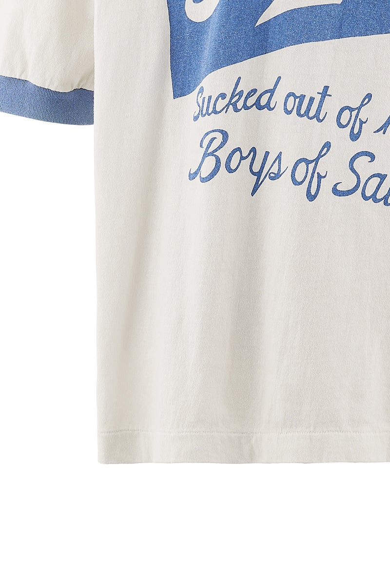 SAINT Mxxxxxx(セントマイケル) SM-MK8-0000-C16 / BOS_SS T-SHIRT / RINGER TEE / WHITE リンガーTシャツ