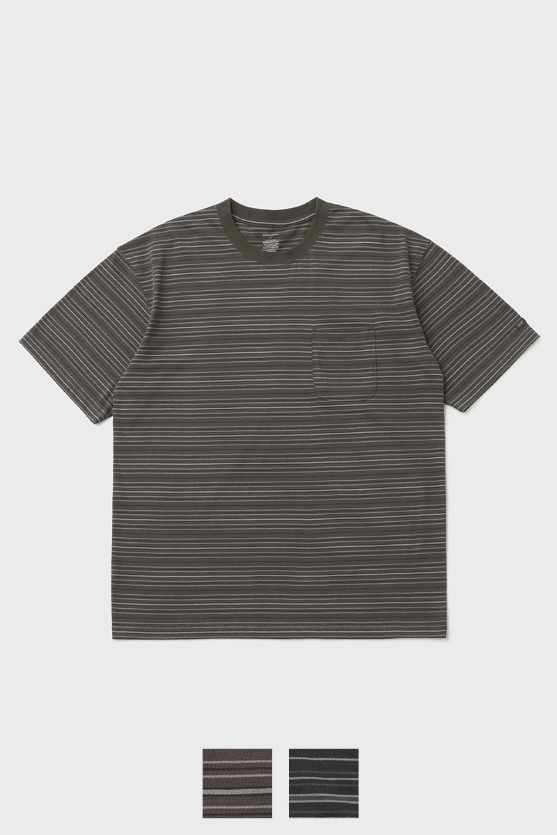 ANOTHER OFFICE(アナザーオフィス) Ordinary Multi Stripe Pocket TEE オーディナリーマルチストライプポケットTシャツ AOFSTS016