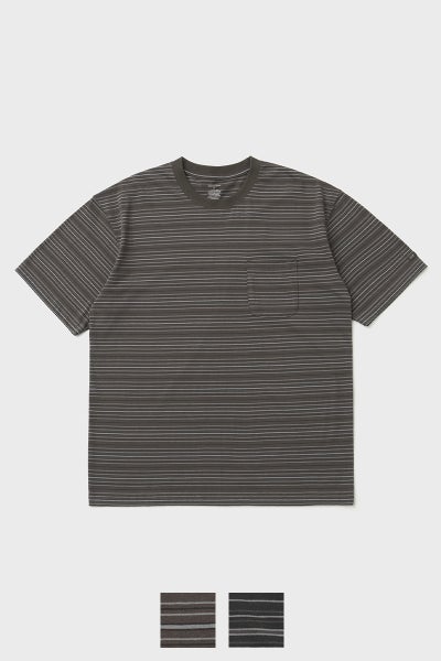 ANOTHER OFFICE(アナザーオフィス) Ordinary Multi Stripe Pocket TEE オーディナリーマルチストライプポケットTシャツ AOFSTS016