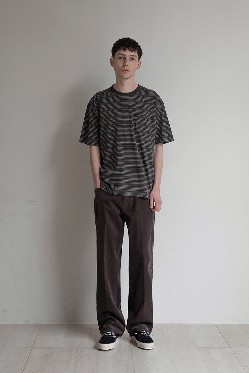 ANOTHER OFFICE(アナザーオフィス) Ordinary Multi Stripe Pocket TEE オーディナリーマルチストライプポケットTシャツ AOFSTS016
