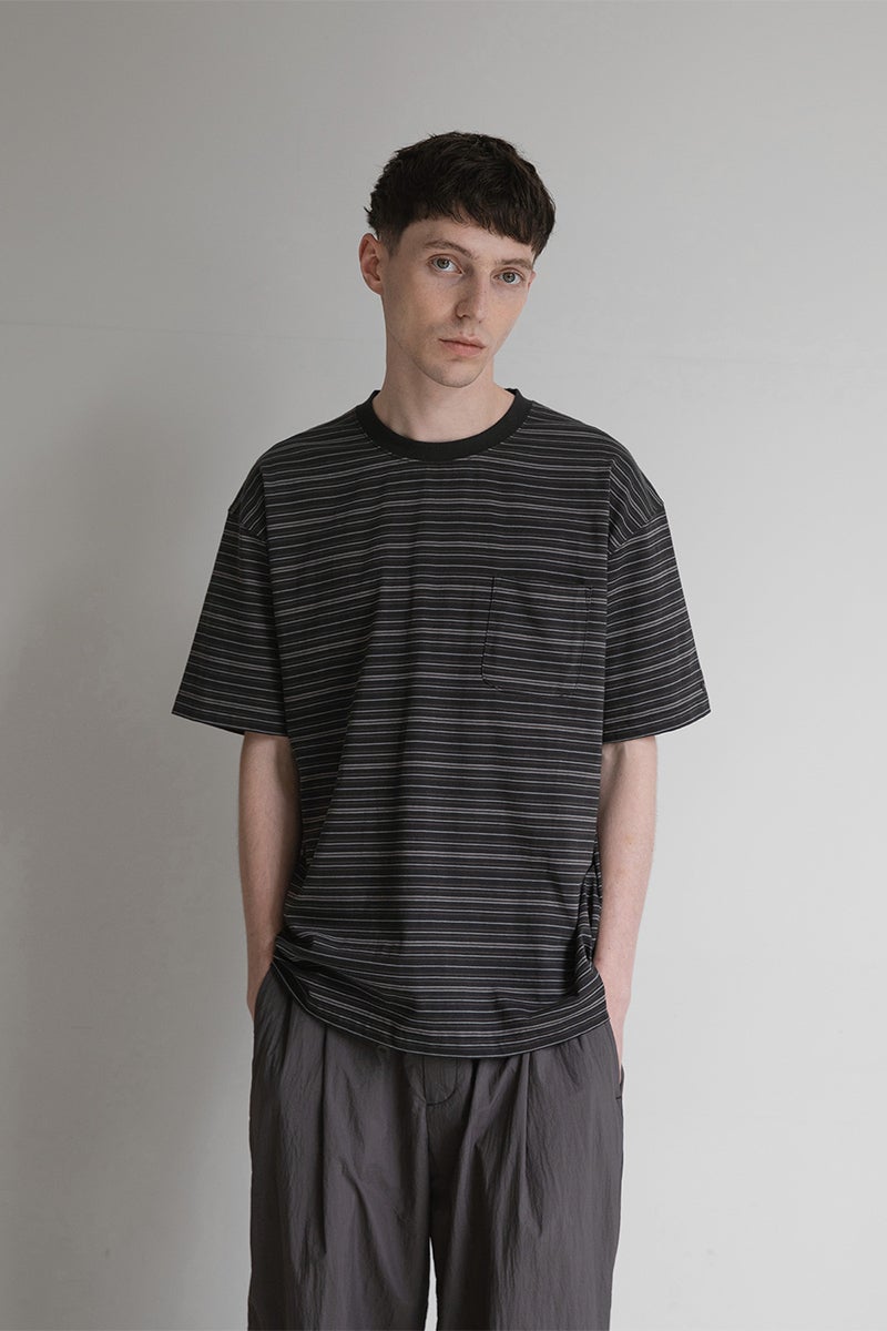 ANOTHER OFFICE(アナザーオフィス) Ordinary Multi Stripe Pocket TEE オーディナリーマルチストライプポケットTシャツ AOFSTS016
