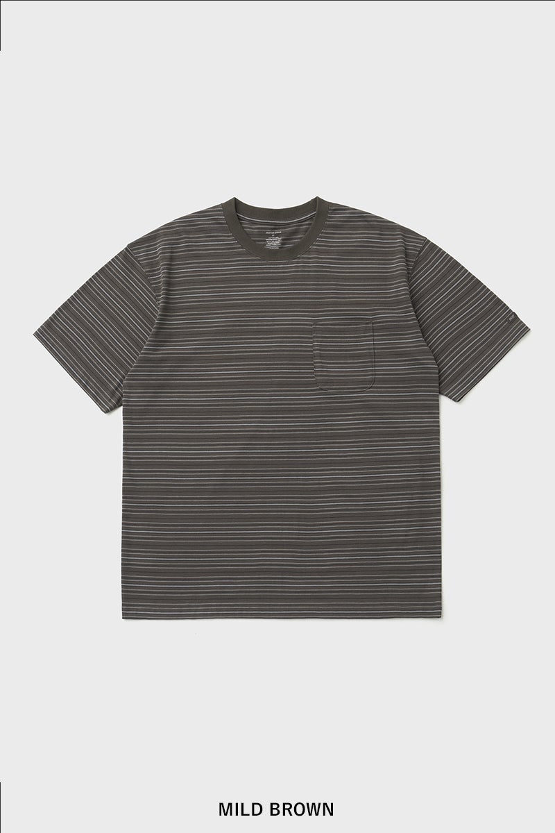 ANOTHER OFFICE(アナザーオフィス) Ordinary Multi Stripe Pocket TEE オーディナリーマルチストライプポケットTシャツ AOFSTS016