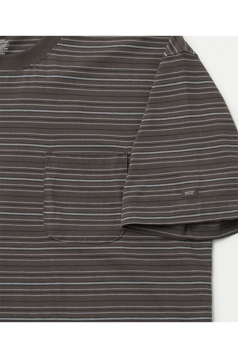 ANOTHER OFFICE(アナザーオフィス) Ordinary Multi Stripe Pocket TEE オーディナリーマルチストライプポケットTシャツ AOFSTS016
