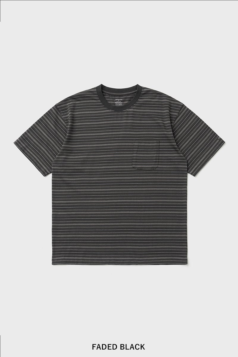 ANOTHER OFFICE(アナザーオフィス) Ordinary Multi Stripe Pocket TEE オーディナリーマルチストライプポケットTシャツ AOFSTS016