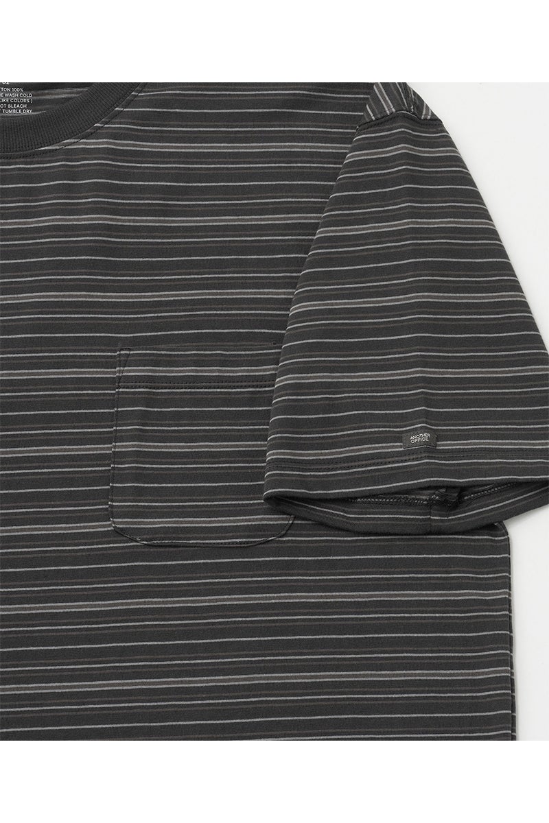 ANOTHER OFFICE(アナザーオフィス) Ordinary Multi Stripe Pocket TEE オーディナリーマルチストライプポケットTシャツ AOFSTS016