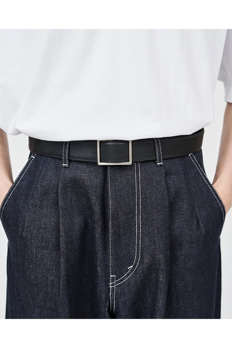 Graphpaper(グラフペーパー) Graphpaper Holeless Leather Classic Belt ホールレスレザークラシックベルト GU262-90033B