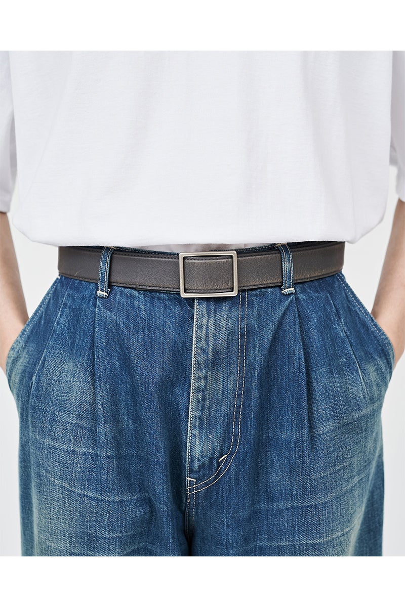 Graphpaper(グラフペーパー) Graphpaper Holeless Leather Classic Belt ホールレスレザークラシックベルト GU262-90033B