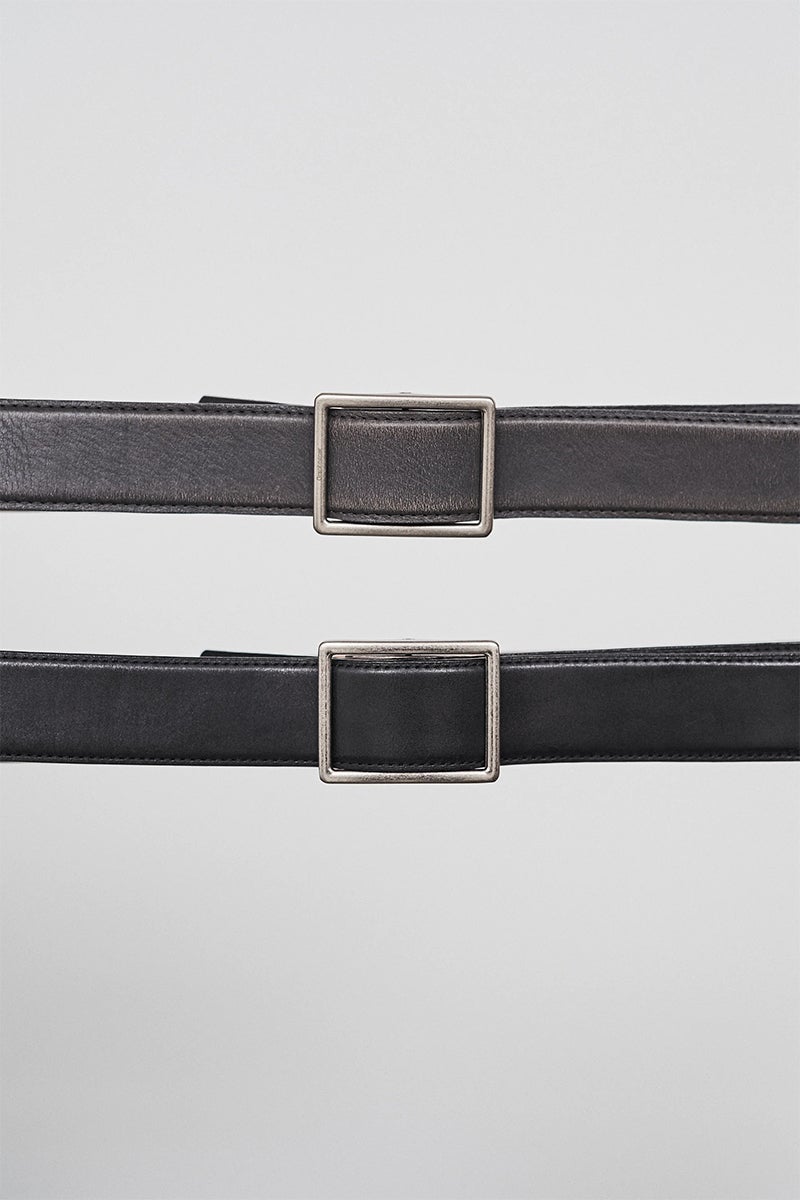 Graphpaper(グラフペーパー) Graphpaper Holeless Leather Classic Belt ホールレスレザークラシックベルト GU262-90033B