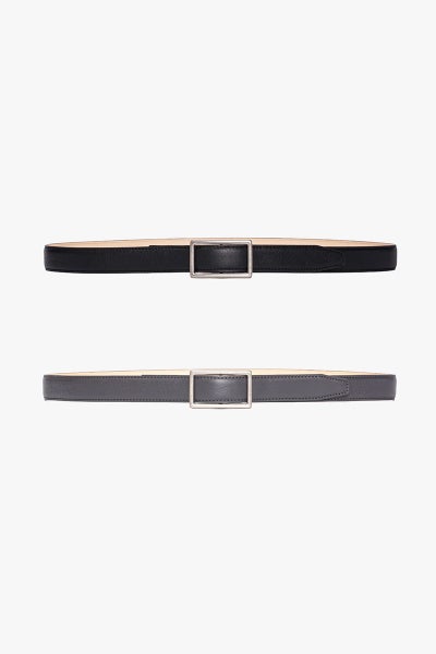 Graphpaper(グラフペーパー) Holeless Leather Classic Narrow Belt ホールレスレザークラシックナローベルト GU262-90034B