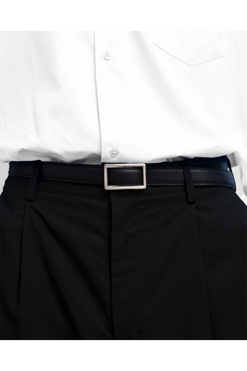 Graphpaper(グラフペーパー) Holeless Leather Classic Narrow Belt ホールレスレザークラシックナローベルト GU262-90034B