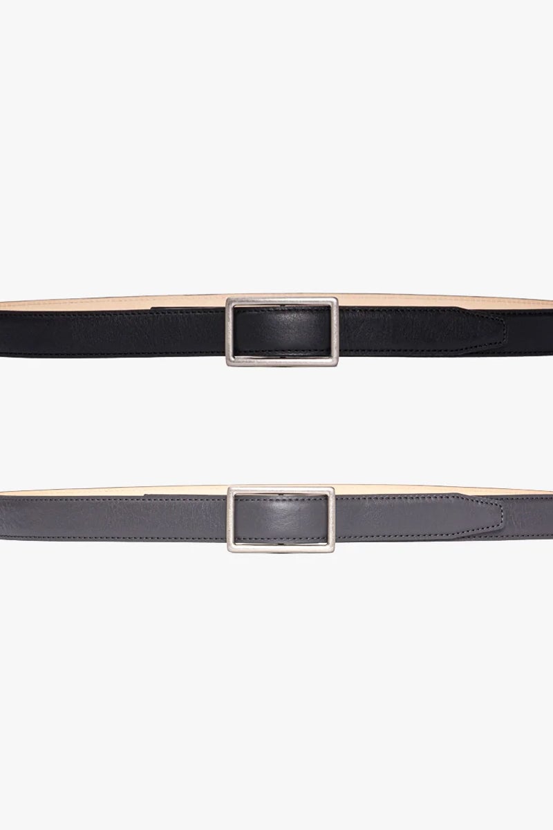 Graphpaper(グラフペーパー) Holeless Leather Classic Narrow Belt ホールレスレザークラシックナローベルト GU262-90034B
