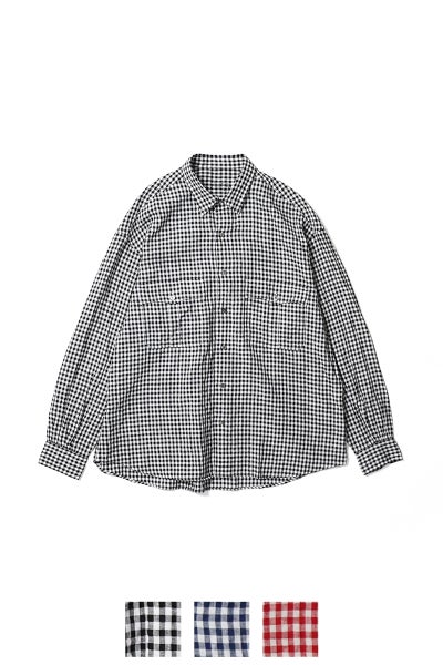 Porter Classic(ポータークラシック) ROLL UP LINEN GINGHAM CHECK SHIRT ロールアップリネンギンガムチェックシャツ PC-016-3978