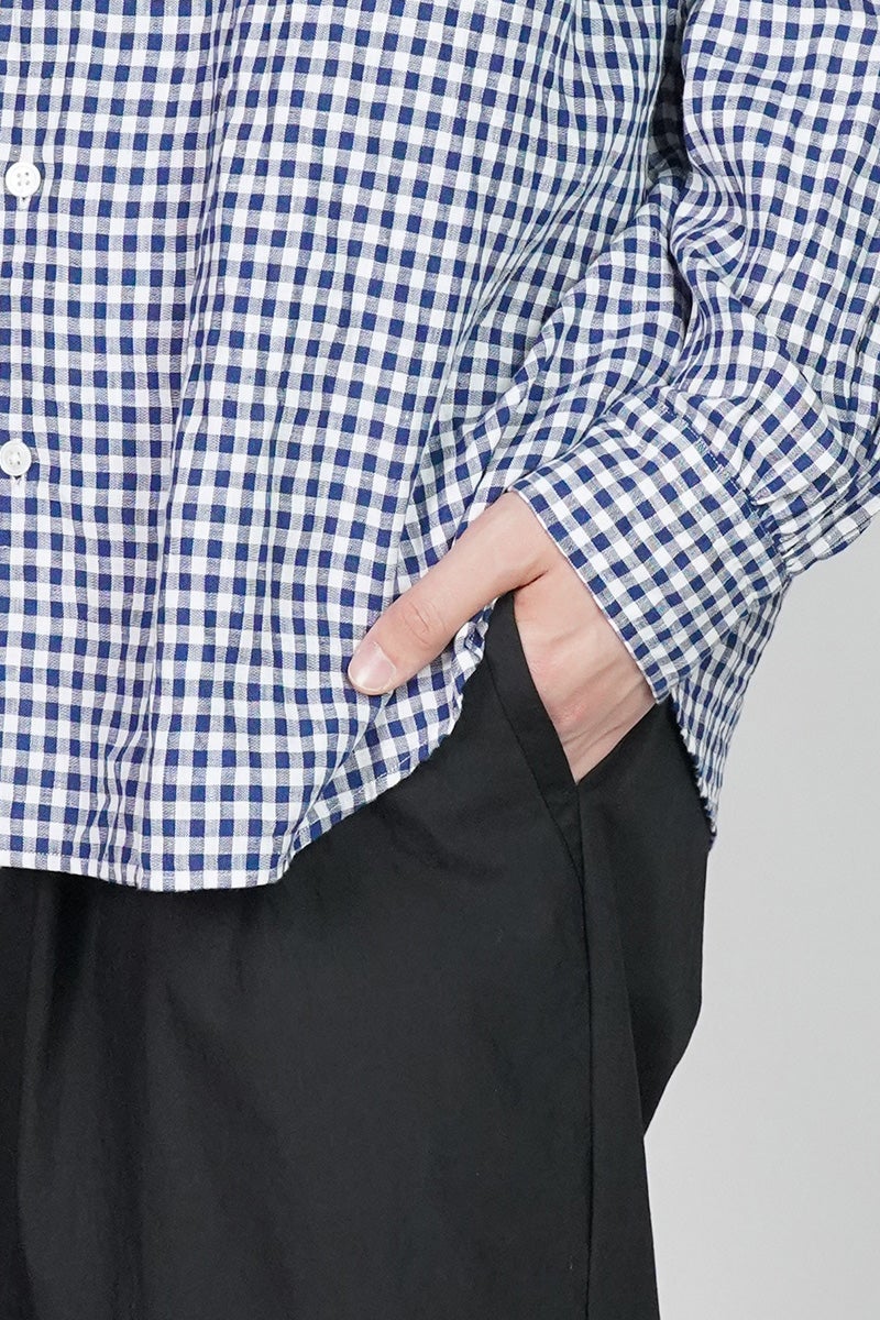 Porter Classic(ポータークラシック) ROLL UP LINEN GINGHAM CHECK SHIRT ロールアップリネンギンガムチェックシャツ PC-016-3978