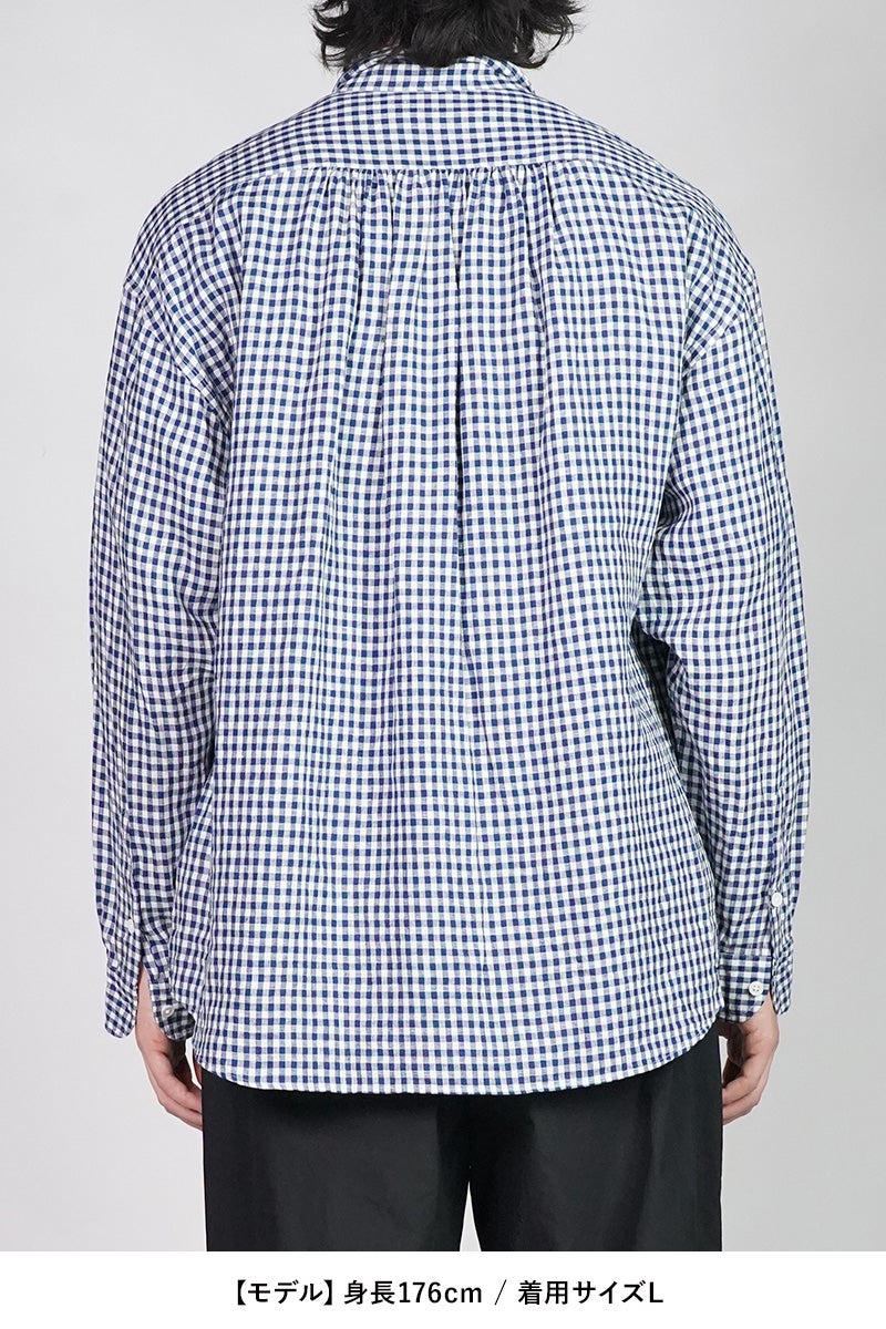 Porter Classic(ポータークラシック) ROLL UP LINEN GINGHAM CHECK SHIRT ロールアップリネンギンガムチェックシャツ PC-016-3978