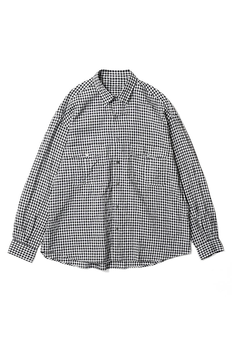 Porter Classic(ポータークラシック) ROLL UP LINEN GINGHAM CHECK SHIRT ロールアップリネンギンガムチェックシャツ PC-016-3978