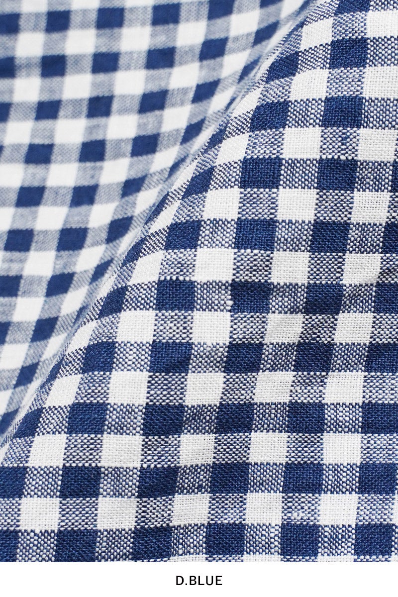 Porter Classic(ポータークラシック) ROLL UP LINEN GINGHAM CHECK SHIRT ロールアップリネンギンガムチェックシャツ PC-016-3978